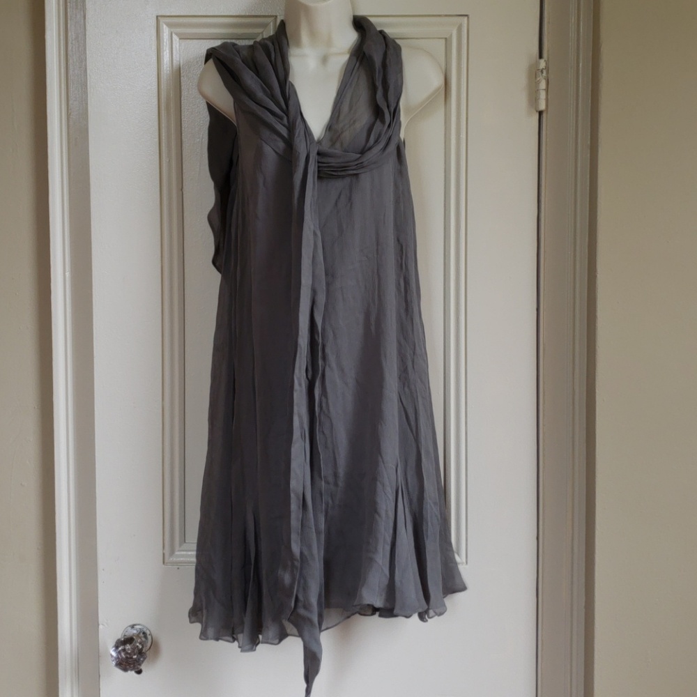 Ralph lauren flutter shawl drape wrap dress silk 8